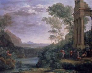 Landscape with Ascanius Shooting the Stag of Sylvia by Claude Lorrain (Claude Gellee)