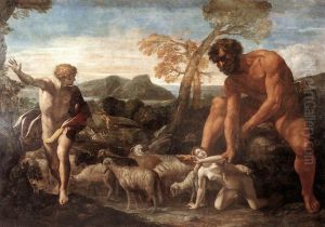 Norandino And Lucina Discovered By The Ogre by Giovanni Lanfranco