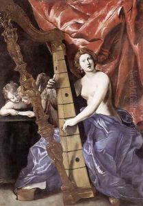 Venus Playing the Harp (Allegory of Music) 1630-34 by Giovanni Lanfranco