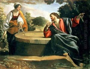 Christ and the Woman of Sarnaca by Giovanni Lanfranco