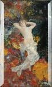 Cofanetto In Diaspro Dipinto In Policromia Con Figura Femminile by Edoardo Dalbono