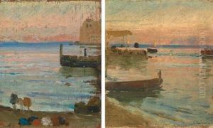 Two Views Of Naples by Edoardo Dalbono