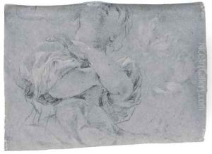 Saint Lucy and drapery studies by Giovanni Lanfranco