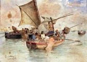 Gita In Barca by Edoardo Dalbono