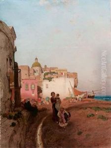 Una Stradina A Napoli by Edoardo Dalbono