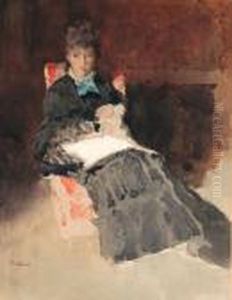 Adelina Dalbono - Acquerello Su Cartone by Edoardo Dalbono