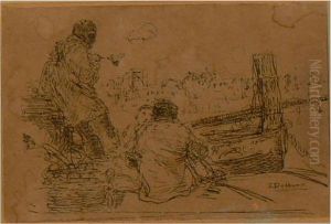 Figure Sulla Spiaggia by Edoardo Dalbono