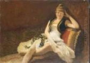 Giovane Donna Seduta by Edoardo Dalbono
