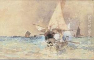 Marina Con Barche by Edoardo Dalbono