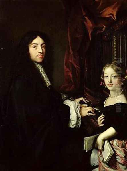 Portrait of Charles Couperin 1638-79 and the Daughter of the Artist 1665-79 - view 1
