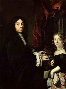 Portrait of Charles Couperin 1638-79 and the Daughter of the Artist 1665-79 by Claude Lefebvre