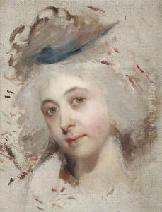 Portrait head of a lady, unfinished by Sir Thomas Lawrence