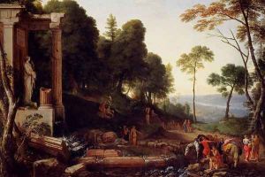 Landscape With Shepherds Watering Their Flocks Landscape With Shepherds Watering Their Flocks