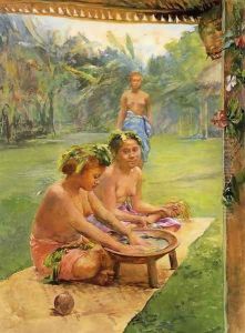 Young Girls Preparing Kava by John La Farge