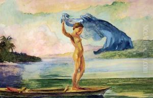 Fayaway Sails Her Boat Samoa by John La Farge