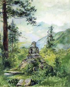 Statue Of Oya Jizo At Kamanga Fuchi Nikko Afternoon by John La Farge