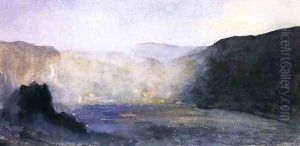 Crater Of Kilauea Sunrise by John La Farge