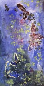 Butterflies And Foliage by John La Farge