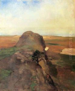 Autumn Study View Over Hanging Rock Newport R I Aka Bishop Berkeleys Rock by John La Farge