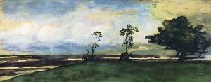 At Papara Beb 25th 1891 Early Moonlight And Afterglow From The Verandah Of Tatis House by John La Farge