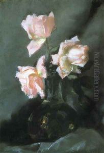 Roses In A Vase by John La Farge