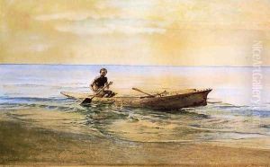 Man In Canoe Samoa