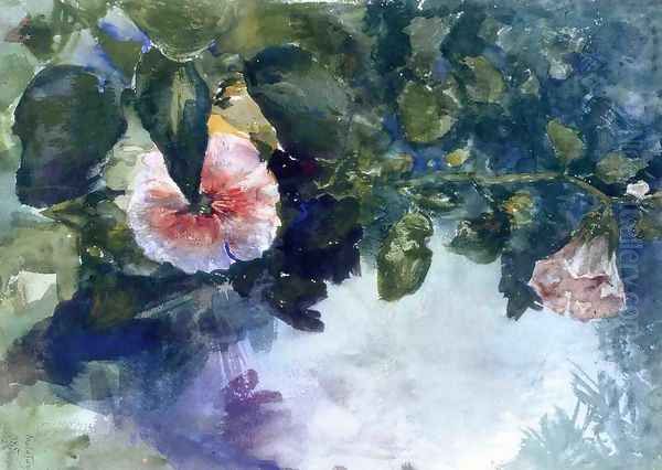 Hollyhocks - view 1