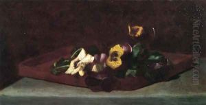 Pansies On A Tray by John La Farge
