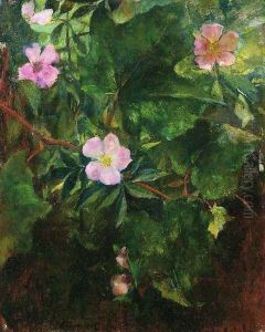 Wild Roses And Grape Vine Study From Nature