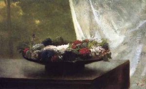 Flowers In A Lacquer Bowl by John La Farge