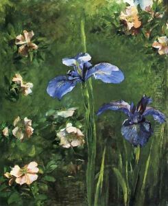 Wild Roses and Irises 1887 by John La Farge