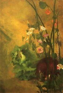 Morning Glories And Eggplant by John La Farge