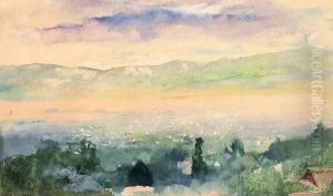 Sunrise In Fog Over Kyoto by John La Farge