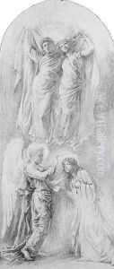 Angel Sealing the Servants of God (Study for the Anna,Margaret Sherman and Gertrude Van Dalfsen Memorial Window, Trinityì Church, Buffalo, N.Y.) by John La Farge