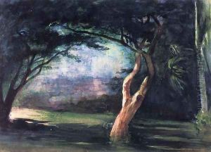 Study Of Trees In Moonlight At Honolulu by John La Farge