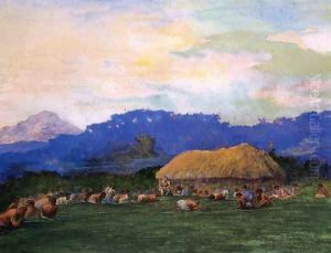 Evening Prayer In Devil Country Fiji Ngalawana July 5 1891 by John La Farge