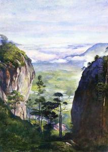View In Ceylon Near Dambula Looking Over Rice Fields by John La Farge
