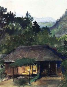 Evening Study (aka Priest's House, Nikko, Japan) by John La Farge
