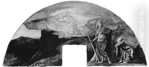The Moral and Divine Law: Moses Receives the Law on Mount Sinai; Color Study for Mural, Supreme Court Room, Minnesota State Capitol, Saint Paul by John La Farge