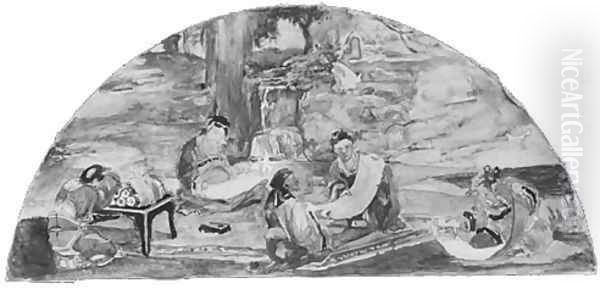 The Relation of the Individual to the State: Socrates and His Friends Discuss "The Republic," as in Plato's Account; Color Study forì Mural, Supreme Court Room, Saint Paul, Minnesota State Capitol, Saintì Paul - view 1