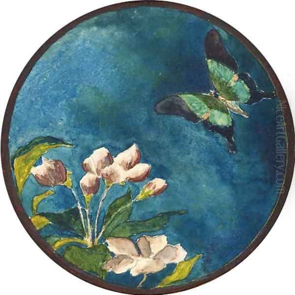 Apple Blossoms and Butterfly - view 1