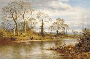 An English River In Autumn by Benjamin Williams Leader