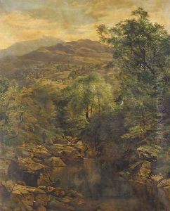 A Quiet Pool In Glenfalloch by Benjamin Williams Leader
