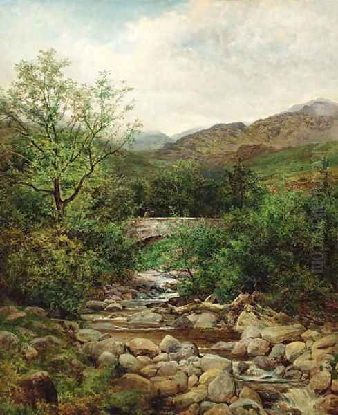 A bridge over a mountain stream, North Wales - view 1