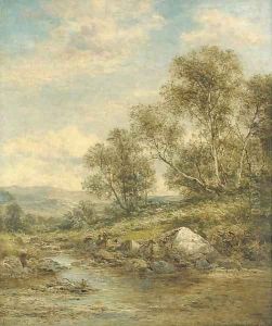 Stream from the Hills, North Wales by Benjamin Williams Leader