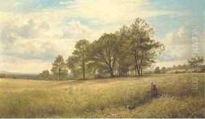 Summer Time Through the Hayfield, Worcestershire by Benjamin Williams Leader