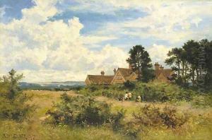 Burrows Cross, Shere, Surrey by Benjamin Williams Leader