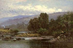 Near Capel Curig, North Wales by Benjamin Williams Leader