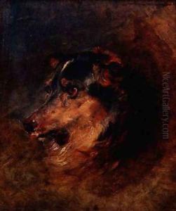 A Head Study of a Collie Dog by Sir Edwin Henry Landseer