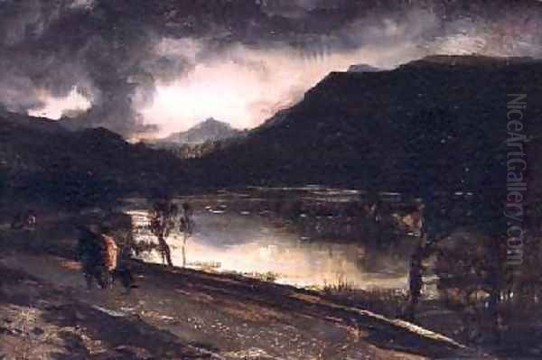 A Lake Scene at Sunset - view 1